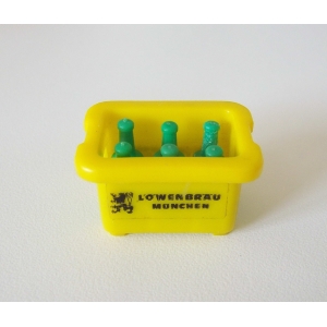 PLAYMOBIL (Q1108) CHANTIER - Caisse Casier Jaune Bouteilles Lowenbrau Munchen