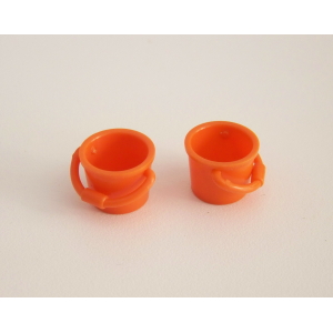 PLAYMOBIL (Q1125) CHANTIER - Lot de 2 Seaux Orange Vintage