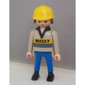 PLAYMOBIL (Q210) CHANTIER - Ouvrier Maxx7 Conducteur Mini Pelleteuse 4041