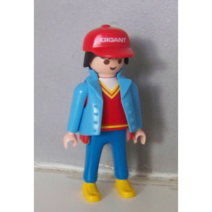 PLAYMOBIL (Q212) CHANTIER - Conducteur Camion Semi Remorque Plateau Gigant 3935