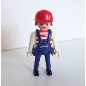 PLAYMOBIL (Q253) CHANTIER - Ouvrier Conducteur Chariot Elevateur Construct 3003
