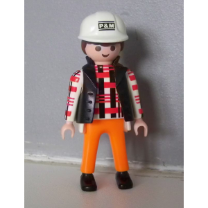 PLAYMOBIL (Q214) CHANTIER - Ouvrier Conducteur de la Mini-Pelleteuse 3279