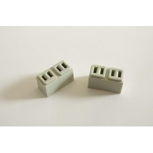 PLAYMOBIL (Q1269) CHANTIER - Lot de 2 Briques Parpaing Gris Set 4138 (jaunie)