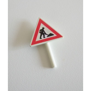 PLAYMOBIL (Q1229) CHANTIER - Panneau à Main Signalisation Travaux 3934