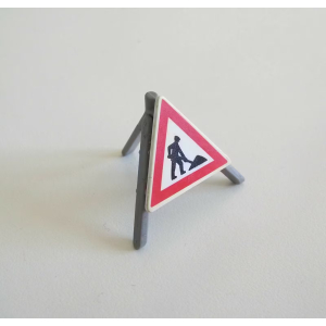 PLAYMOBIL (Q1212) CHANTIER - Panneau de Signalisation sur Trépied 3745 3777