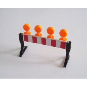 PLAYMOBIL (Q1218) CHANTIER - Barrière pour Travaux avec Lumières Oranges
