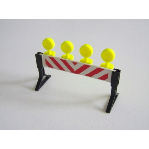 PLAYMOBIL (Q1234) CHANTIER - Barrière pour Travaux avec Lumières Jaunes