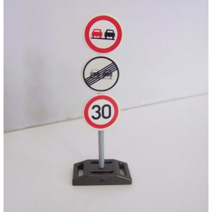 PLAYMOBIL (Q1265) CHANTIER - Panneaux Signalisation & Support de Stockage 4043