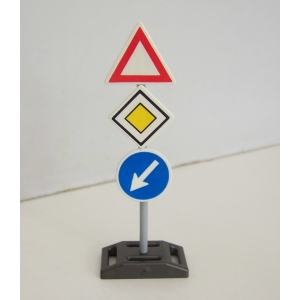 PLAYMOBIL (Q1262) CHANTIER - Panneaux Signalisation & Support de Stockage 4043