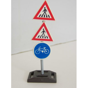 PLAYMOBIL (Q12110) CHANTIER - Panneaux Signalisation & Support de Stockage 4043