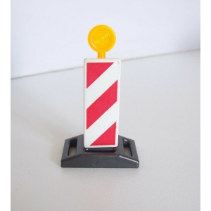 PLAYMOBIL (Q12104) CHANTIER - Panneau de Signalisation Lumière Orange 4044