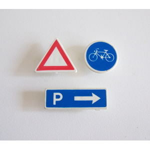 PLAYMOBIL (Q1263) CHANTIER - Lot D de 3 Panneaux de Signalisation