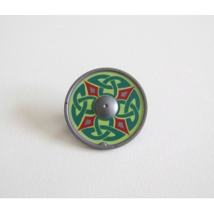 PLAYMOBIL (L657) MOYEN-AGE - Bouclier Rond Gris & Vert Chevaliers 4912 5831 5836