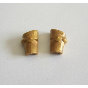 PLAYMOBIL (L8215) MOYEN-AGE - Paire Armures pour Jambes Doré Brillant 3024 3654