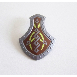 PLAYMOBIL (L654) MOYEN-AGE - Bouclier Marron des Chevaliers du Dragon 4836