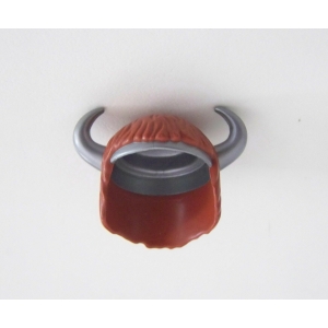 PLAYMOBIL (L8355) MOYEN-AGE - Casque Barbare Marron Peau & Cornes 4677