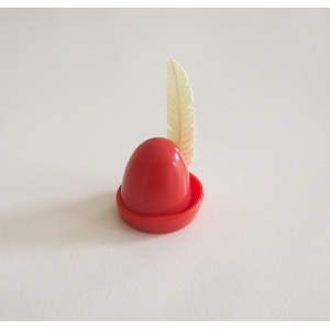 PLAYMOBIL (L8429) MOYEN-AGE - Chapeau Rouge avec Plume Troubadour 3293 3377