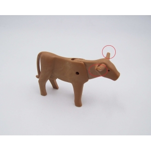 PLAYMOBIL (B81c17) WESTERN - Vache Longue Corne Longhorn Marron Clair Uni Cassée