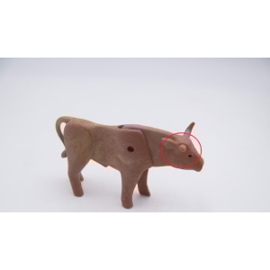 PLAYMOBIL (B81c16) WESTERN - Taureau Marron Clair Vintage 3503 (cassé)