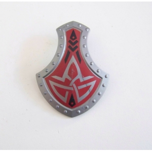 PLAYMOBIL (L641) MOYEN-AGE - Bouclier Rouge Chevalier du Dragon 5909 (Abimé)