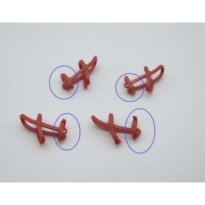 PLAYMOBIL (B82c06) WESTERN - Lot de 4 Licols Marron avec Attaches Rênes (Cassés)