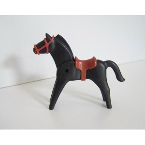 PLAYMOBIL (B8116) WESTERN - Cheval Noir Equipé pour Attelage Chariot Diligence
