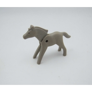 PLAYMOBIL (B8127) WESTERN - Poulain Gris Clair Uni (Jauni)