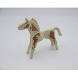 PLAYMOBIL (B81c01) WESTERN - Cheval Blanc Tacheté Marron Jauni Sale