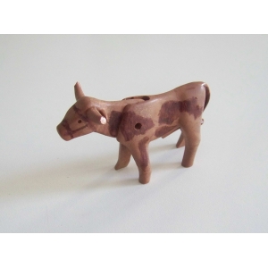 PLAYMOBIL (B81c07) WESTERN - Taureau Longue Corne Longhorn Brun Cassé Colorié
