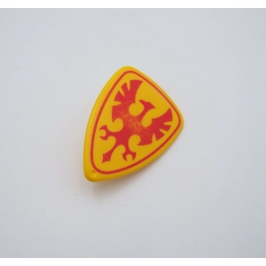 PLAYMOBIL (L6127) MOYEN-AGE - Bouclier Jaune Oiseau Rouge Chevalier 4339 Abimé