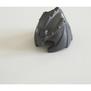 PLAYMOBIL (L8349) MOYEN-AGE - Casque de Soldat Gris Foncé Ornement Dragon