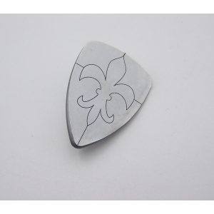 PLAYMOBIL (L6130) MOYEN-AGE - Bouclier Gris Chevalier Fleurs Lys (Abimé)