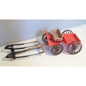 PLAYMOBIL (B742) WESTERN - Chariot Carriole Rouge pour Ranch 3587