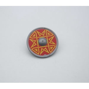 PLAYMOBIL (L6136) MOYEN-AGE - Bouclier Rond Gris, Rouge & Jaune Barbare 4769