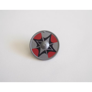 PLAYMOBIL (L690) MOYEN-AGE - Bouclier Rond Gris avec Motifs Chevalier 4147