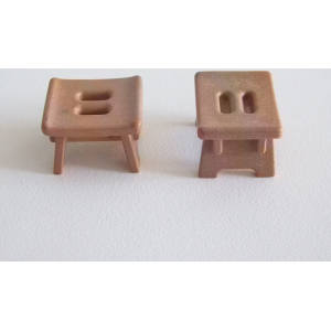 PLAYMOBIL (T1214) FERME - Lot de 2 Tabourets Marron Clair Fermière Laitière