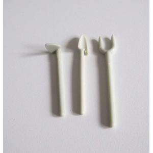 PLAYMOBIL (L1102) MOYEN-AGE - Outils Fourche Binette Baton Gris Paysan Vintage