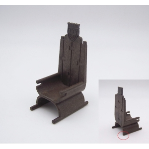 PLAYMOBIL (L11c02) MOYEN-AGE - Siège Fauteuil du Roi Marron Château 3450 Cassé