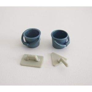 PLAYMOBIL (Q1119) CHANTIER - Lot de 2 Seaux Gris & Outils pour Macon