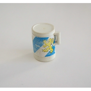 PLAYMOBIL (L1133) MOYEN-AGE - Tambour Blason Lion Jaune Vintage -Autocollant Usé