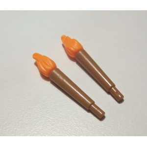 PLAYMOBIL (L1219) MOYEN-AGE - Lot de 2 Torches Flamme - Pirate Chevalier Viking