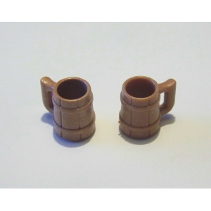 PLAYMOBIL (L1206) MOYEN-AGE - Lot de 2 Chopes à Bière Vide 3627 3653
