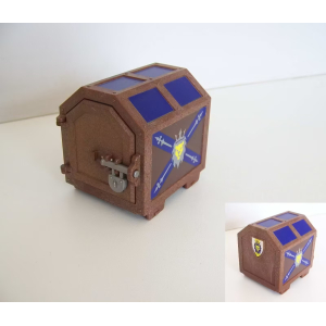 PLAYMOBIL (L1220) MOYEN-AGE - Coffre du Chariot Trésor Chevalier Lion Bleu 3314