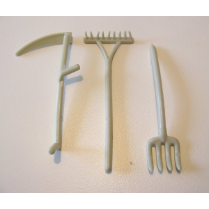 PLAYMOBIL (L1101) MOYEN-AGE - Outils Faux Râteau Fourche Paysan Champ Ferme