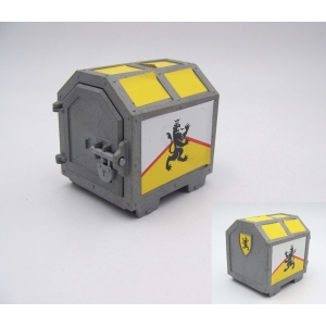 PLAYMOBIL (L12110) MOYEN-AGE - Chariot Coffre Trésor Chevalier Lion Jaune 4874