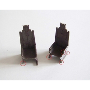 PLAYMOBIL (L11c07) MOYEN-AGE - Lot de 2 Siège Fauteuil Marron Foncé 3450 Cassés