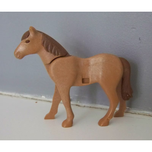 PLAYMOBIL (L5222) MOYEN-AGE - Cheval Beige Marron Clair Nouvelle Génération