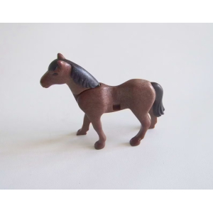 PLAYMOBIL (L5233) MOYEN-AGE - Cheval Marron Foncé Nouvelle Génération