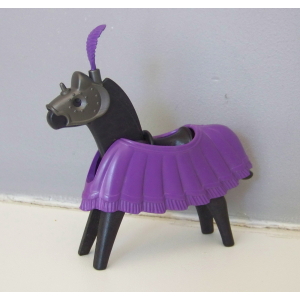 PLAYMOBIL (L5206) MOYEN-AGE - Cheval avec Parure Chevalier du Dragon Jaune 3669