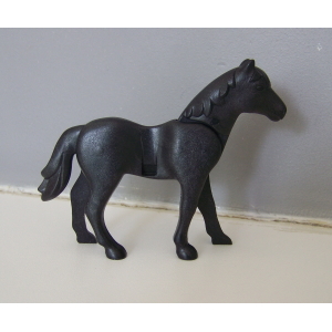 PLAYMOBIL (L5218) MOYEN-AGE - Cheval Noir Nouvelle Génération